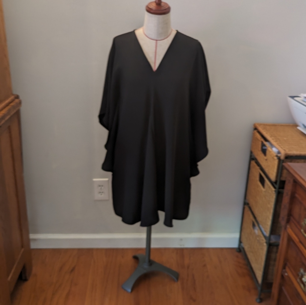Lauren Ralph Lauren Black Size Medium Batwing Sleeve Popover Tunic Polyester